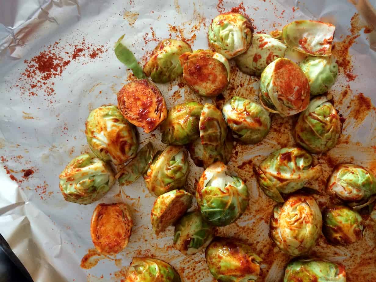 spicy roasted brussel sprouts