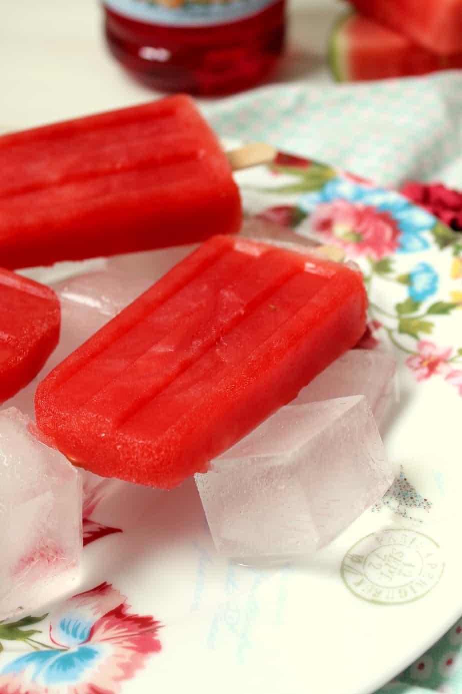 watermelon rooh afza popsicle