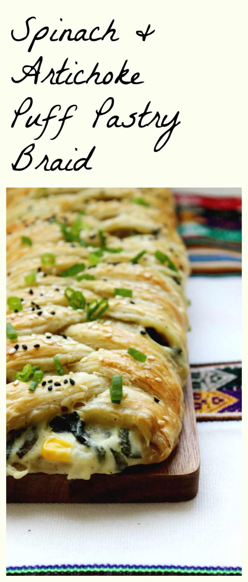 spinach and artichoke puff pastry braid