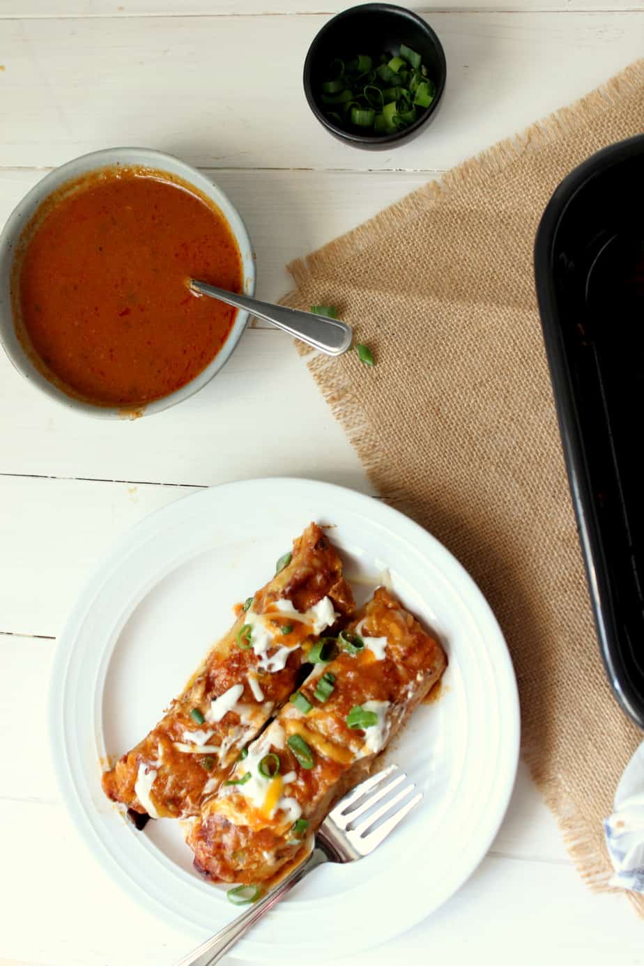 Spicy Chicken Enchiladas with our Favourite Enchilada Sauce
