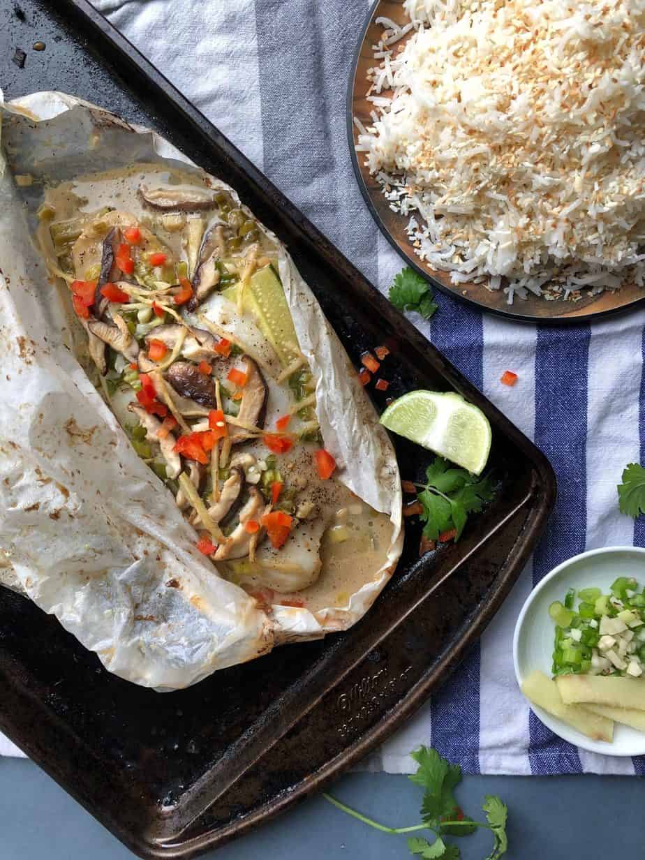 chilli ginger paper baked fish