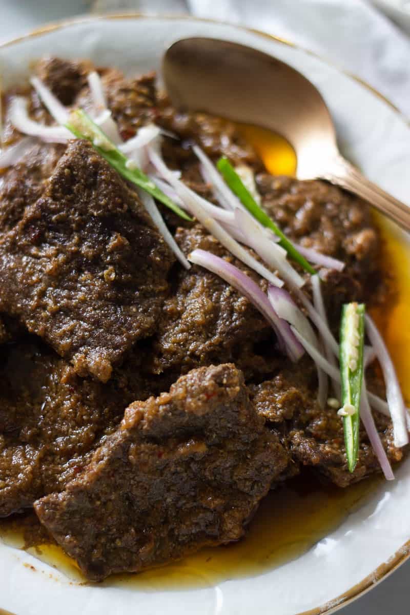 close up of plate of pasanday