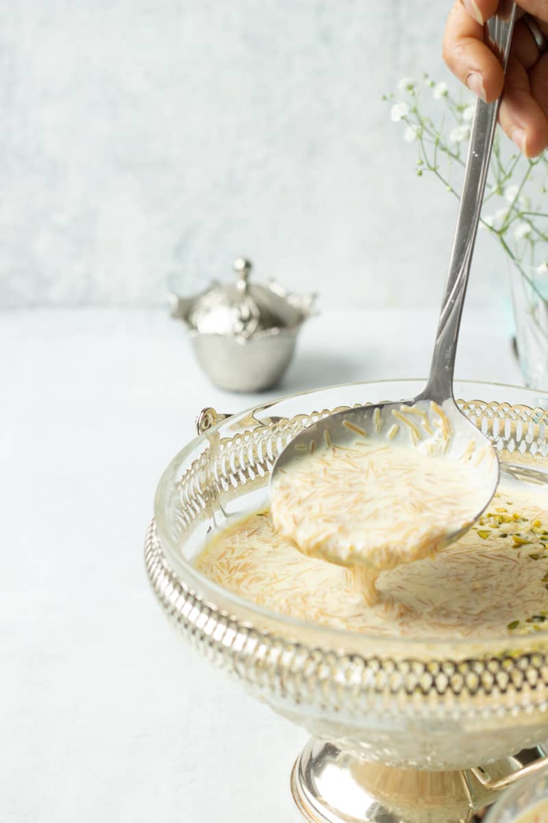 seviyan taken out from a ladle