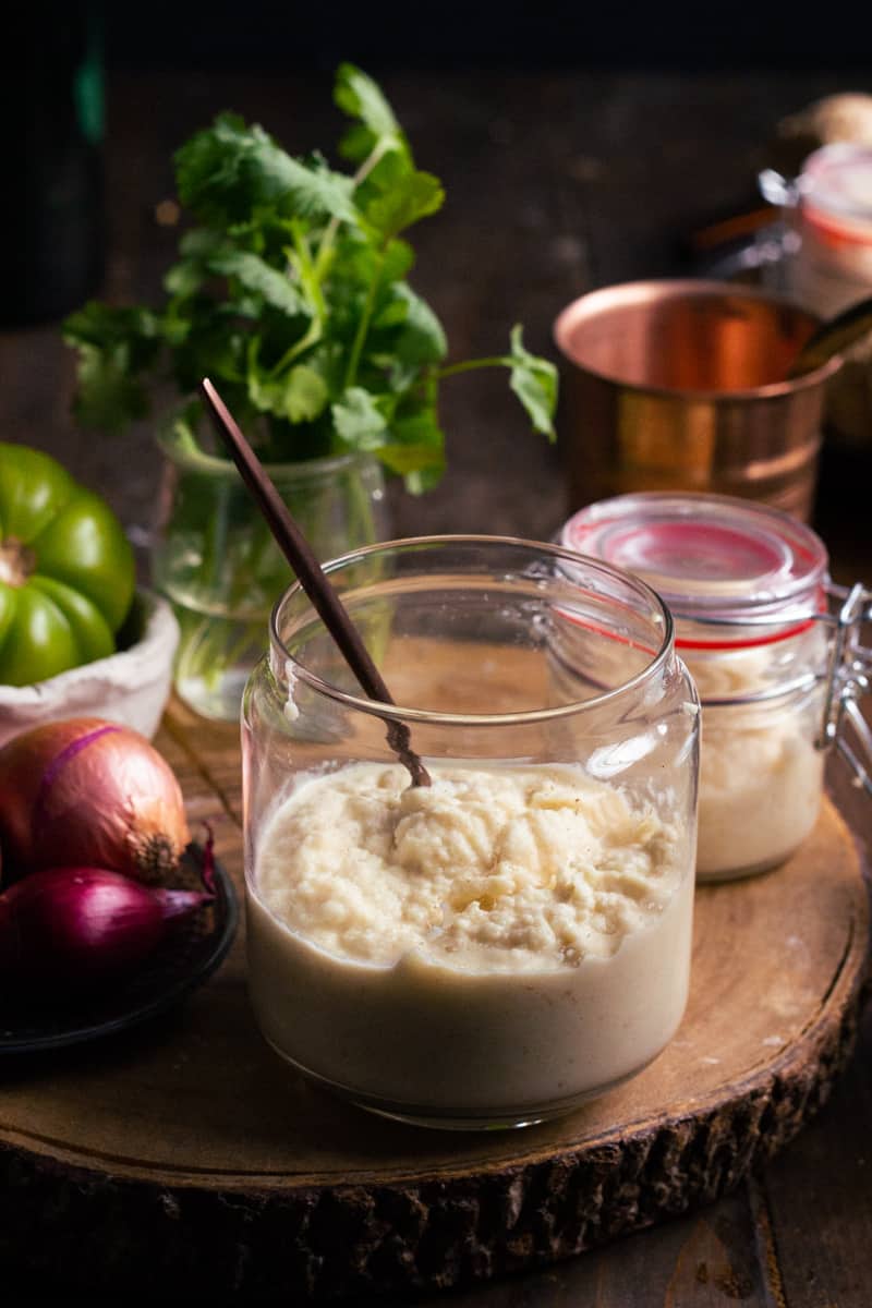 a jar of ginger paste and a jar of garlic paste