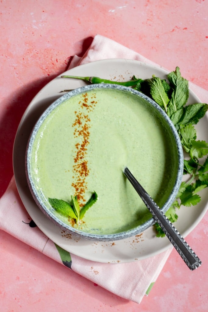 Yogurt Mint Chutney or Pudina ka Raita