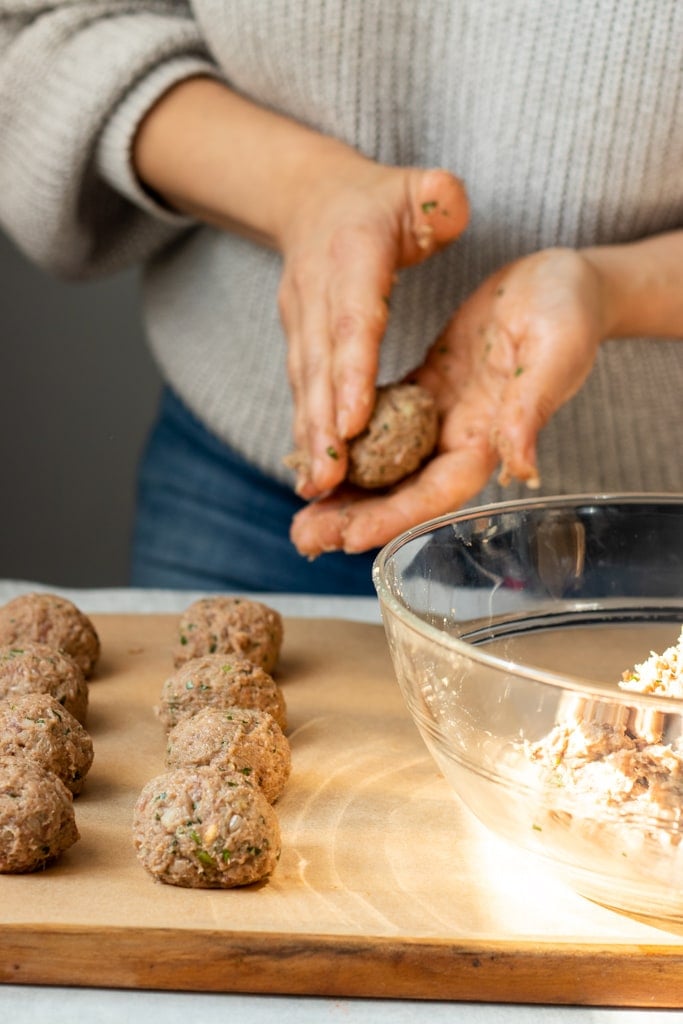shaping koftay for kofta curry