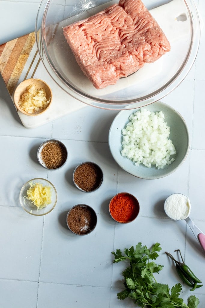 Pakistani Chicken Kabab ingredients