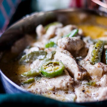 close up of paneer reshmi handi