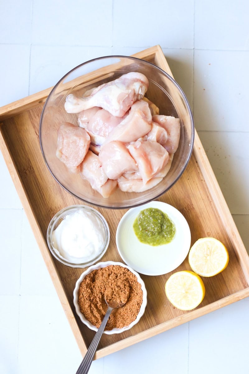 ingredients for chicken biryani marinade