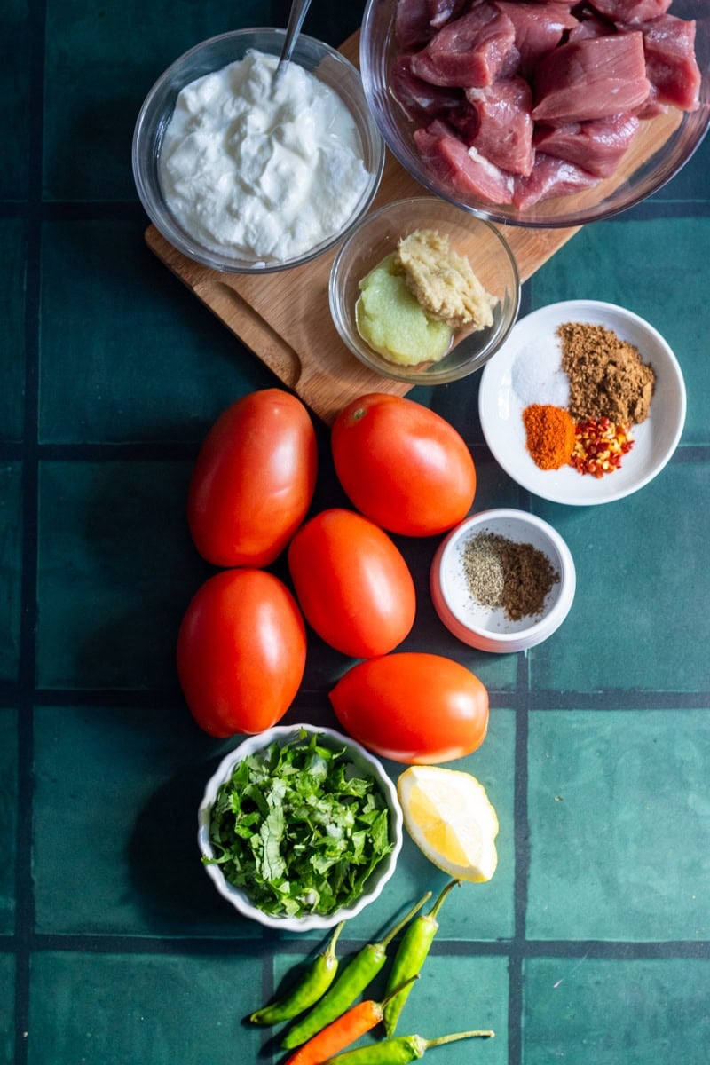 Ingredients for Gosht Karahi or Beef Karahi