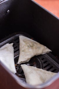 air frying keema samosas