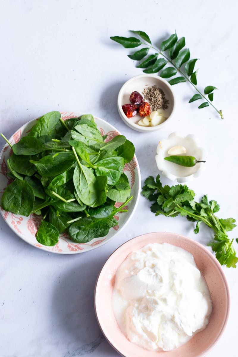 spinach raita